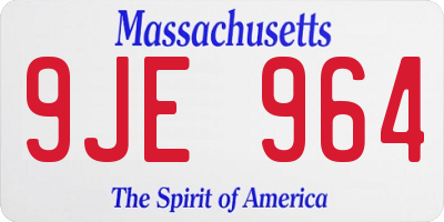 MA license plate 9JE964