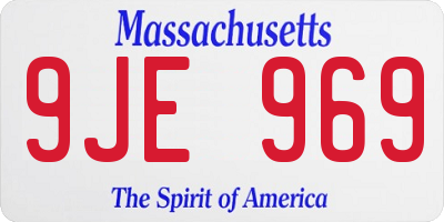 MA license plate 9JE969