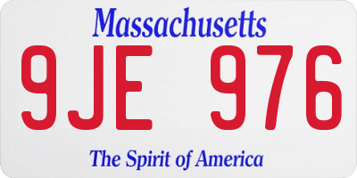MA license plate 9JE976