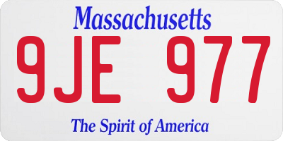MA license plate 9JE977