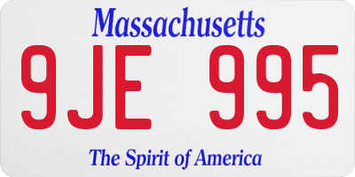 MA license plate 9JE995
