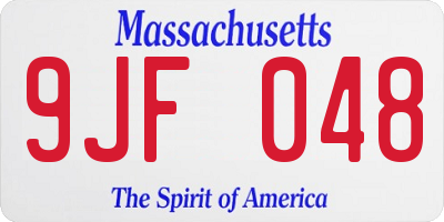 MA license plate 9JF048