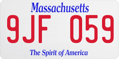 MA license plate 9JF059