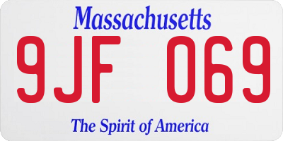 MA license plate 9JF069