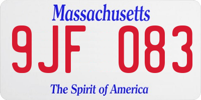 MA license plate 9JF083