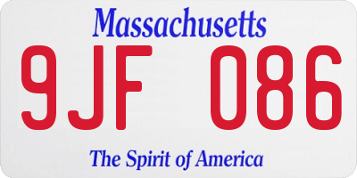 MA license plate 9JF086