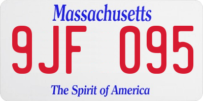 MA license plate 9JF095
