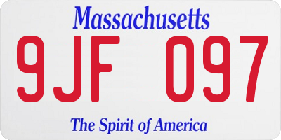 MA license plate 9JF097