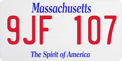 MA license plate 9JF107