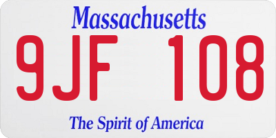 MA license plate 9JF108
