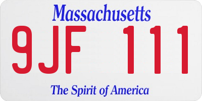 MA license plate 9JF111