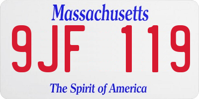 MA license plate 9JF119