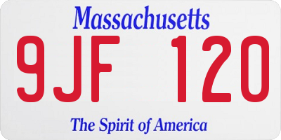 MA license plate 9JF120