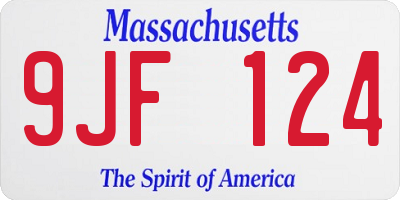 MA license plate 9JF124
