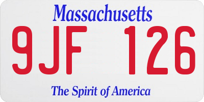 MA license plate 9JF126