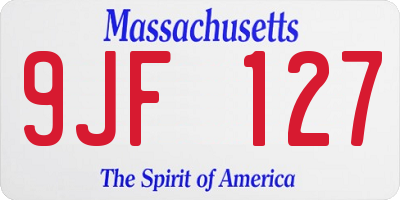 MA license plate 9JF127