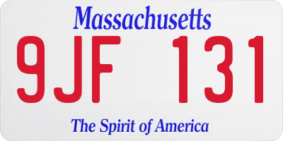 MA license plate 9JF131