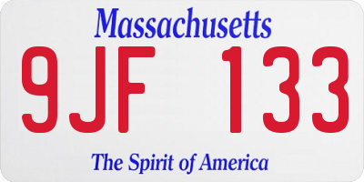 MA license plate 9JF133