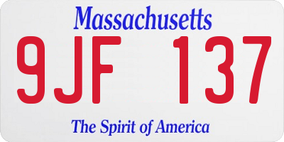 MA license plate 9JF137