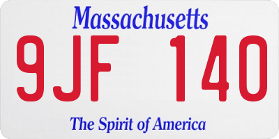 MA license plate 9JF140