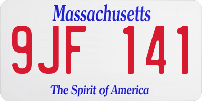 MA license plate 9JF141