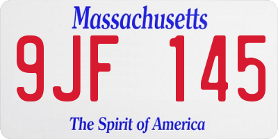 MA license plate 9JF145