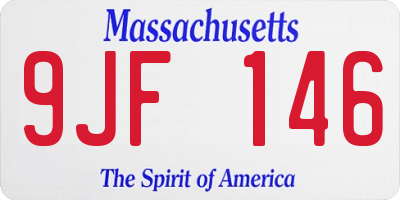 MA license plate 9JF146
