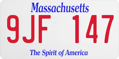 MA license plate 9JF147