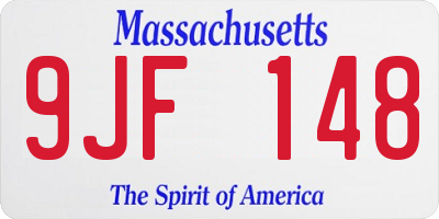 MA license plate 9JF148