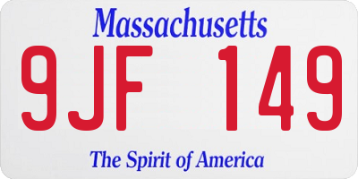 MA license plate 9JF149