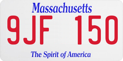 MA license plate 9JF150