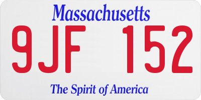 MA license plate 9JF152