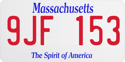 MA license plate 9JF153