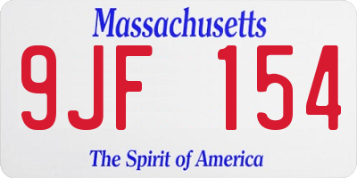MA license plate 9JF154