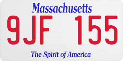 MA license plate 9JF155