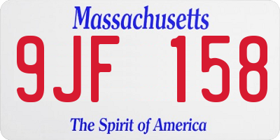 MA license plate 9JF158