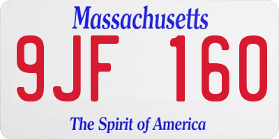 MA license plate 9JF160