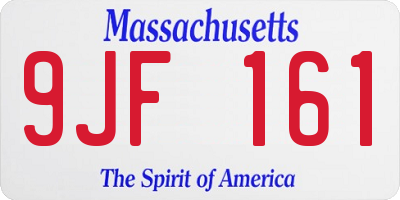 MA license plate 9JF161