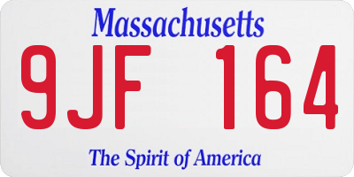 MA license plate 9JF164