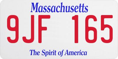 MA license plate 9JF165
