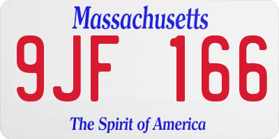 MA license plate 9JF166