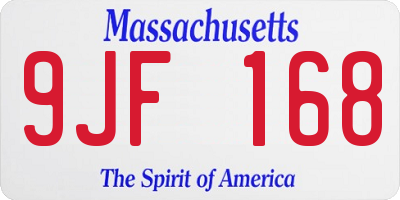 MA license plate 9JF168