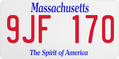 MA license plate 9JF170