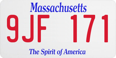 MA license plate 9JF171