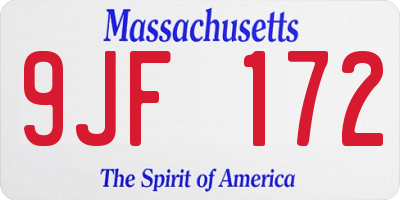 MA license plate 9JF172
