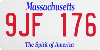 MA license plate 9JF176