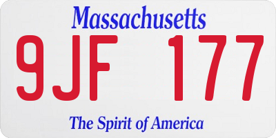 MA license plate 9JF177
