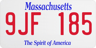 MA license plate 9JF185