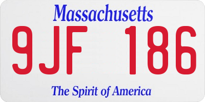 MA license plate 9JF186