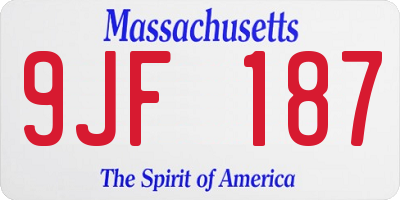 MA license plate 9JF187